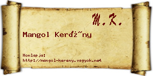 Mangol Kerény névjegykártya